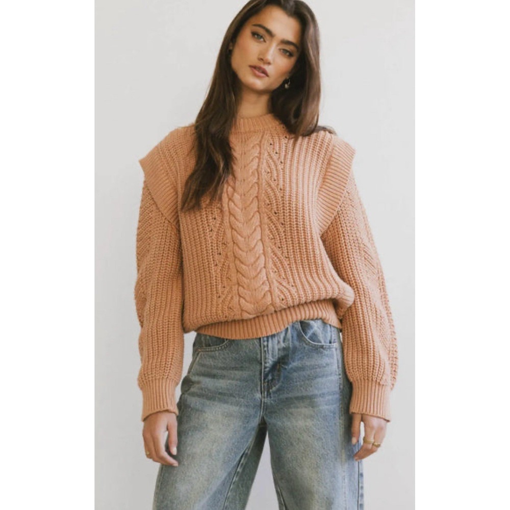 Bohme Dream Knit Sweater in Blush Size Large Chunky Heavy Weight
